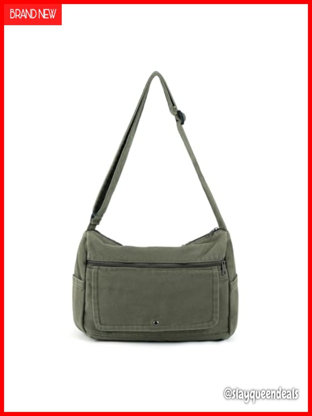 Canvas Messenger Bag Fits 13" Laptop Crossbody Satchel Unisex